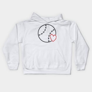 Baseball Heart Kids Hoodie